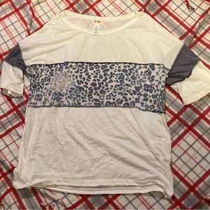 BiBi White and Light Cheetah Print Shirt